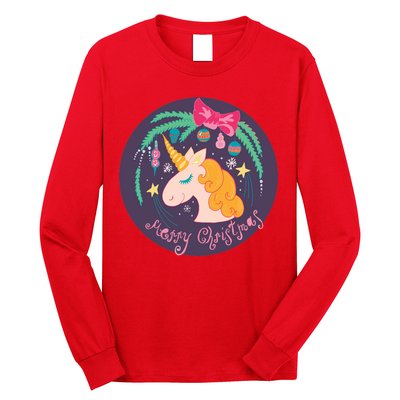 Merry Christmas Unicorn Long Sleeve Shirt