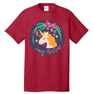 Merry Christmas Unicorn Tall T-Shirt