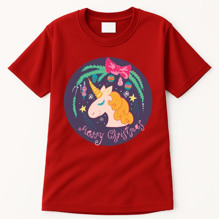 Merry Christmas Unicorn Tall T-Shirt