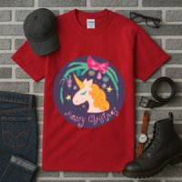 Merry Christmas Unicorn Tall T-Shirt