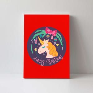 Merry Christmas Unicorn Canvas