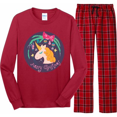 Merry Christmas Unicorn Long Sleeve Pajama Set