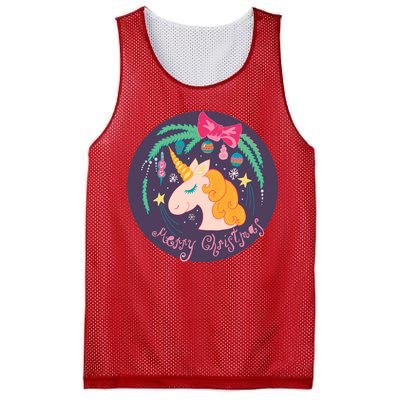 Merry Christmas Unicorn Mesh Reversible Basketball Jersey Tank