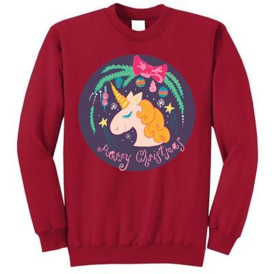 Merry Christmas Unicorn Tall Sweatshirt