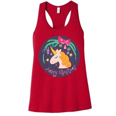 Merry Christmas Unicorn Women's Racerback Tank