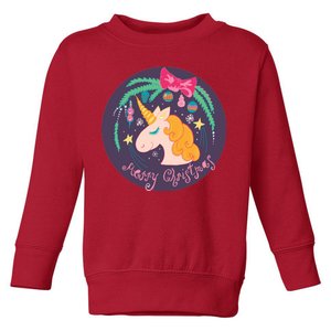 Merry Christmas Unicorn Toddler Sweatshirt