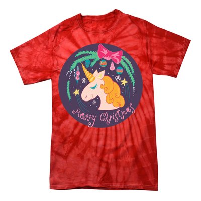 Merry Christmas Unicorn Tie-Dye T-Shirt