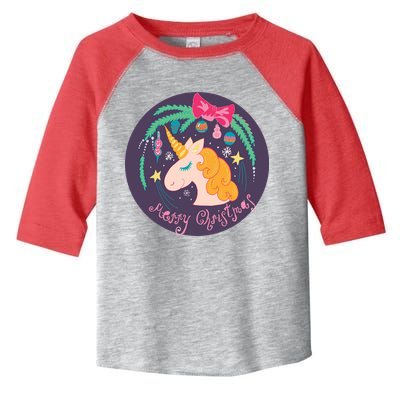 Merry Christmas Unicorn Toddler Fine Jersey T-Shirt