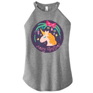 Merry Christmas Unicorn Women's Perfect Tri Rocker Tank