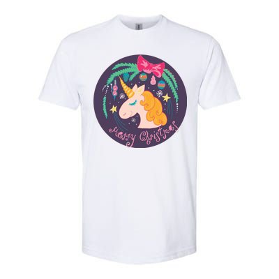 Merry Christmas Unicorn Softstyle® CVC T-Shirt