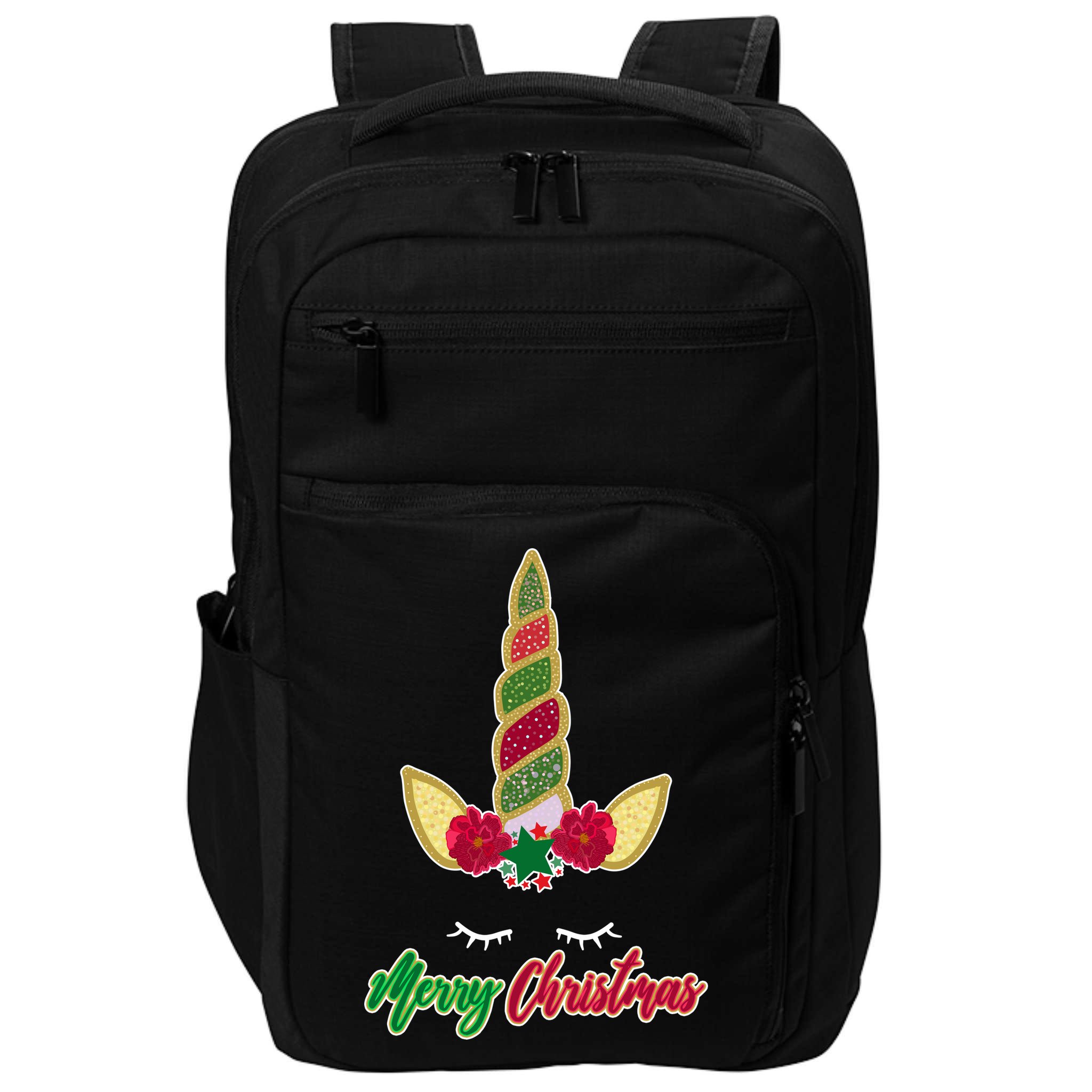 Merry Christmas Unicorn Sparkle Impact Tech Backpack