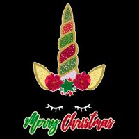 Merry Christmas Unicorn Sparkle Sustainable Bucket Hat