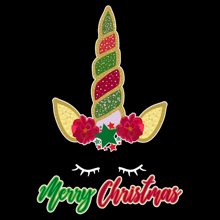 Merry Christmas Unicorn Sparkle Bucket Hat