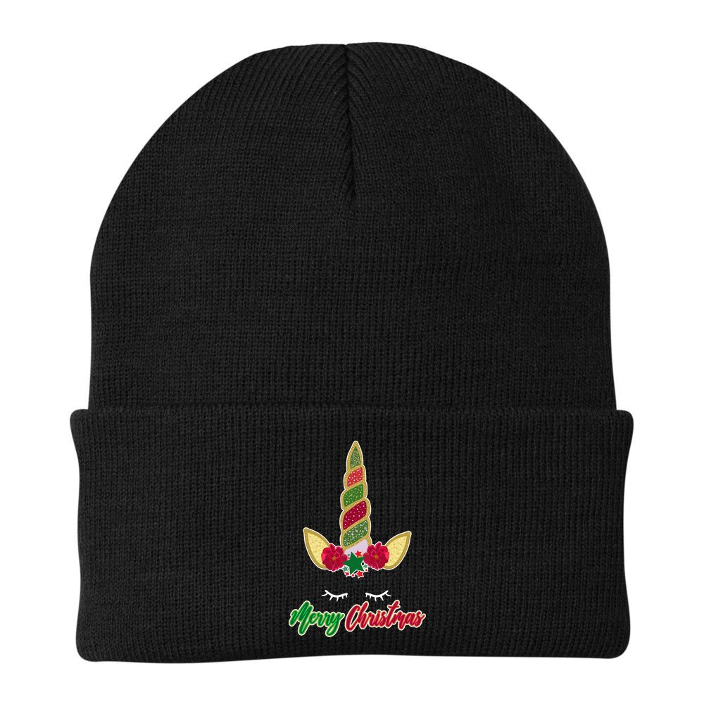 Merry Christmas Unicorn Sparkle Beanie