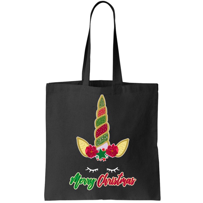 Merry Christmas Unicorn Sparkle Bag