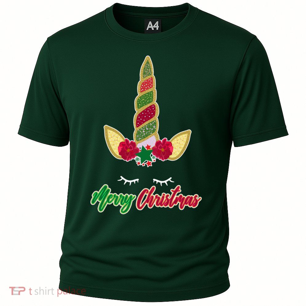 Merry Christmas Unicorn Sparkle Performance Shirt