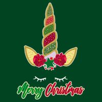 Merry Christmas Unicorn Sparkle Long Sleeve Shirt