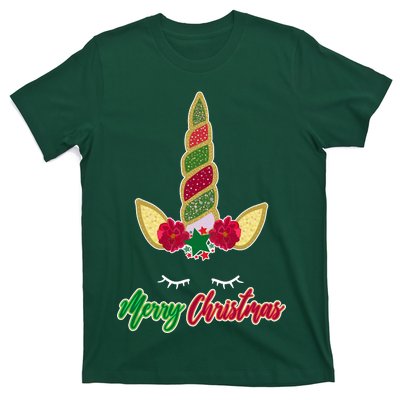 Merry Christmas Unicorn Sparkle T-Shirt