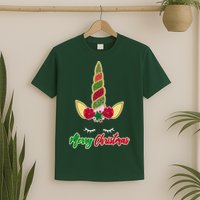 Merry Christmas Unicorn Sparkle T-Shirt