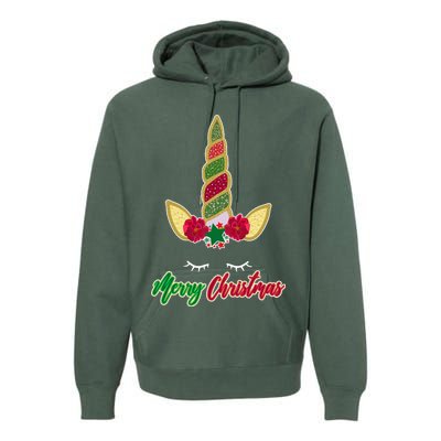 Merry Christmas Unicorn Sparkle Premium Hoodie