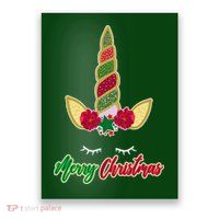 Merry Christmas Unicorn Sparkle Poster