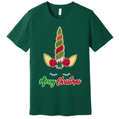 Merry Christmas Unicorn Sparkle Premium T-Shirt