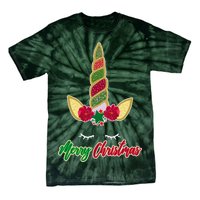 Merry Christmas Unicorn Sparkle Tie-Dye T-Shirt