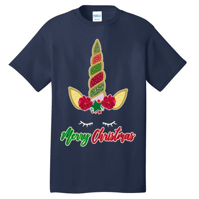 Merry Christmas Unicorn Sparkle Tall T-Shirt