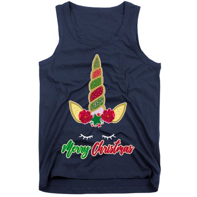 Merry Christmas Unicorn Sparkle Tank Top