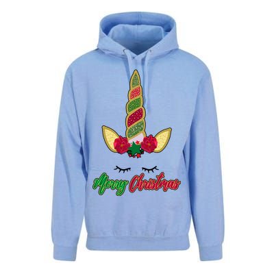 Merry Christmas Unicorn Sparkle Unisex Surf Hoodie