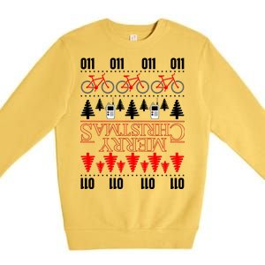 Merry Christmas Upside Down Ugly Sweater Premium Crewneck Sweatshirt