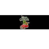 Merry Christmas Vintage Pickup Truck Tree Dachshund  Bumper Sticker