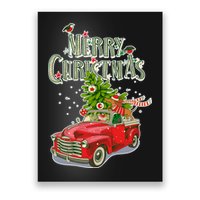 Merry Christmas Vintage Pickup Truck Tree Dachshund  Poster
