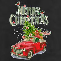 Merry Christmas Vintage Pickup Truck Tree Dachshund  Trucker Hat