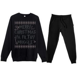 Merry Christmas Ya Filthy Muggle Premium Crewneck Sweatsuit Set