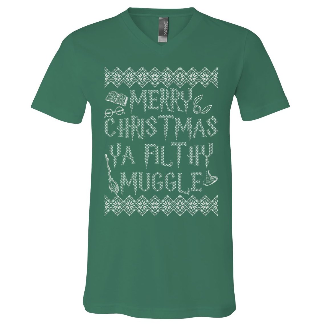 Merry Christmas Ya Filthy Muggle V-Neck T-Shirt