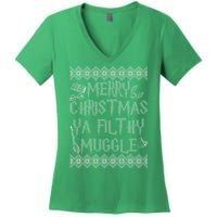 Merry Christmas Ya Filthy Muggle Women's V-Neck T-Shirt