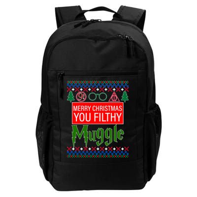 Merry Christmas Ya Filthy Muggle Ugly Sweater Daily Commute Backpack