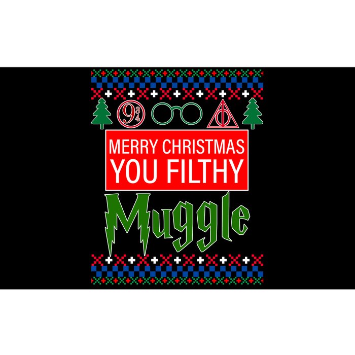 Merry Christmas Ya Filthy Muggle Ugly Sweater Bumper Sticker