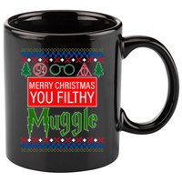 Merry Christmas Ya Filthy Muggle Ugly Sweater 11oz C Handle Ceramic Mug