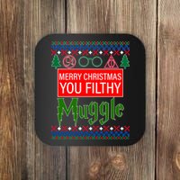 Merry Christmas Ya Filthy Muggle Ugly Sweater Coaster