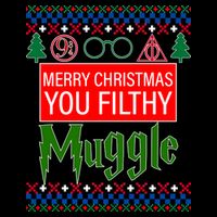 Merry Christmas Ya Filthy Muggle Ugly Sweater Flat Bill Trucker Hat