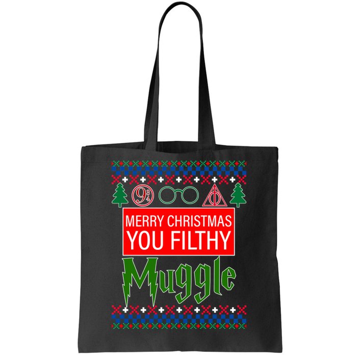 Merry Christmas Ya Filthy Muggle Ugly Sweater Tote Bag