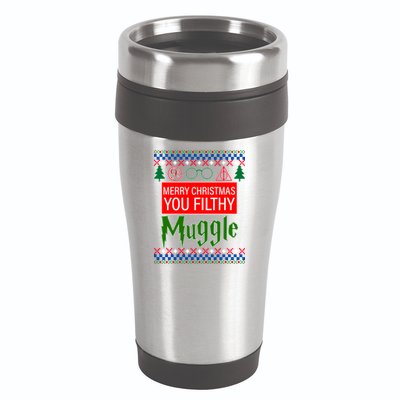 Merry Christmas Ya Filthy Muggle Ugly Sweater 16oz Travel Tumbler