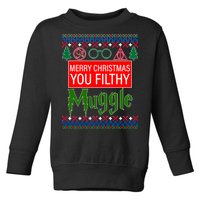 Merry Christmas Ya Filthy Muggle Ugly Sweater Toddler Sweatshirt