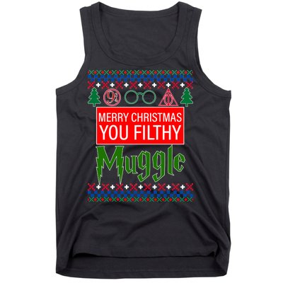 Merry Christmas Ya Filthy Muggle Ugly Sweater Tank Top