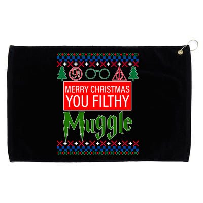 Merry Christmas Ya Filthy Muggle Ugly Sweater Grommeted Golf Towel