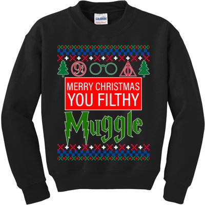 Merry Christmas Ya Filthy Muggle Ugly Sweater Kids Sweatshirt