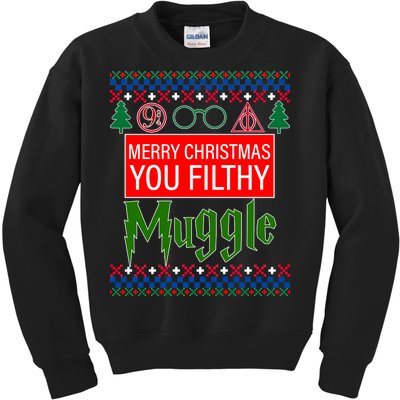 Merry Christmas Ya Filthy Muggle Ugly Sweater Kids Sweatshirt