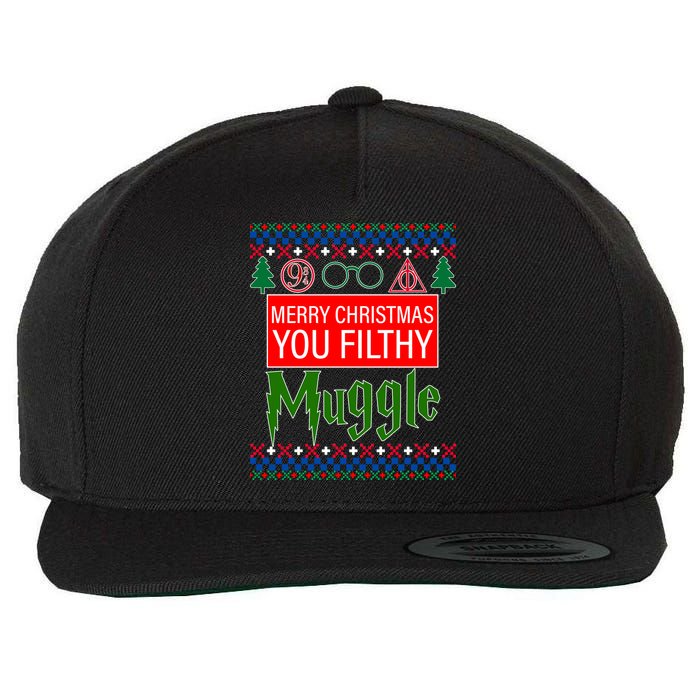 Merry Christmas Ya Filthy Muggle Ugly Sweater Wool Snapback Cap